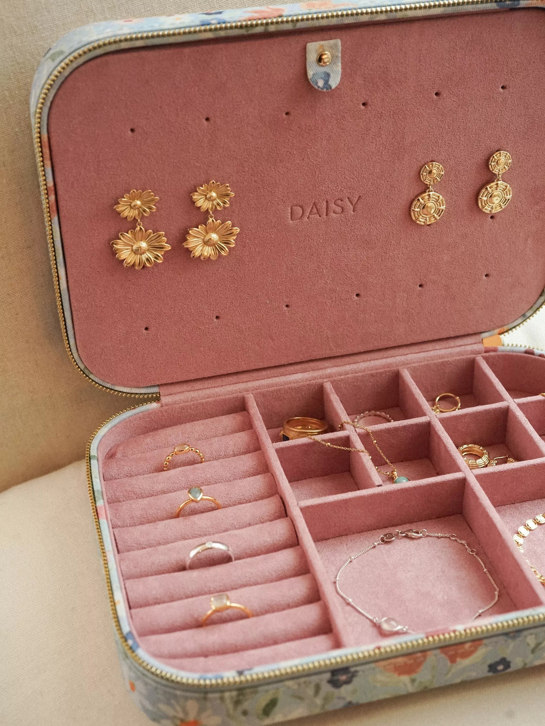 Daisy London jewellery case with multi floral print (British brand)