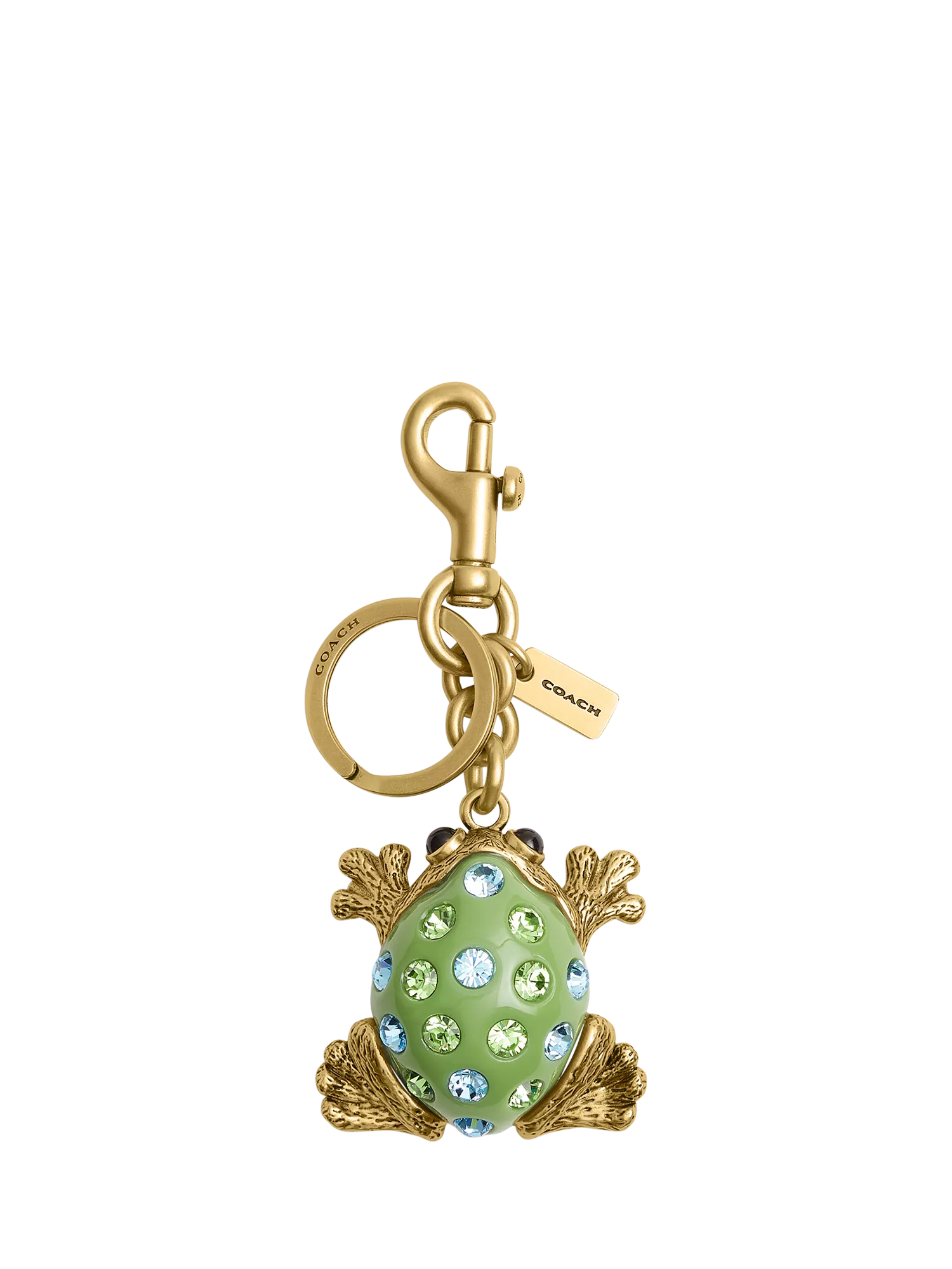 Coach crystal frog bag charm green multi (British brand)