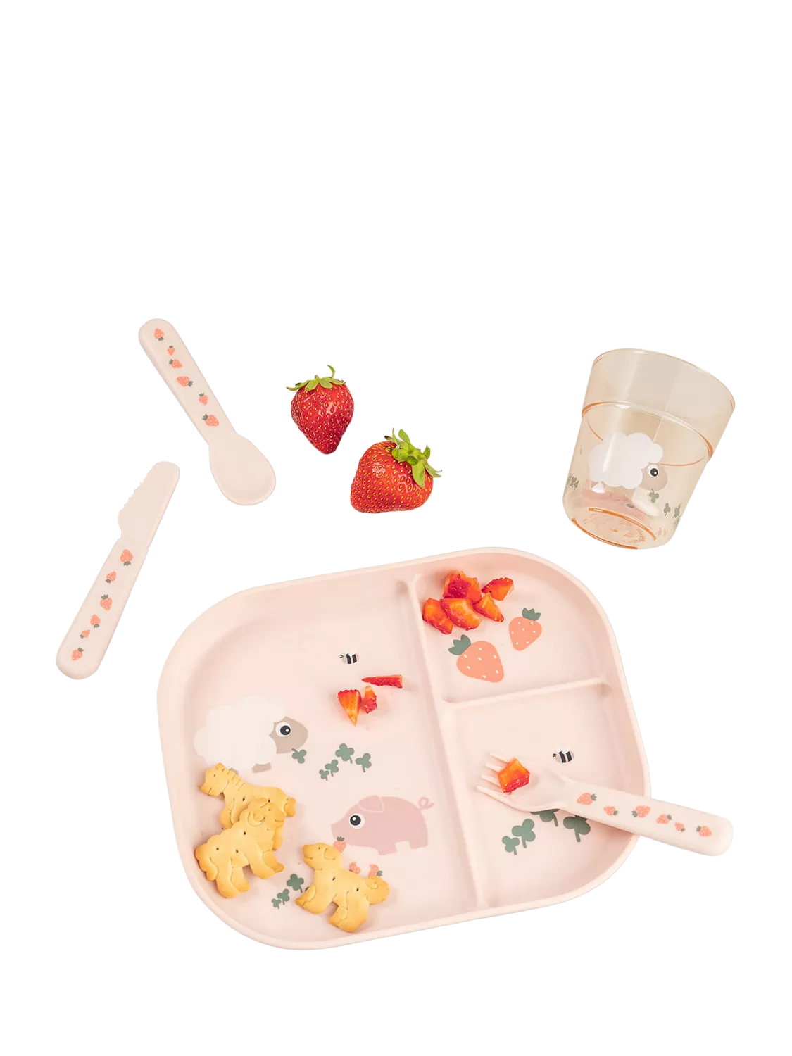 Done by Deer Tiny Farm compartment plate powder - British product