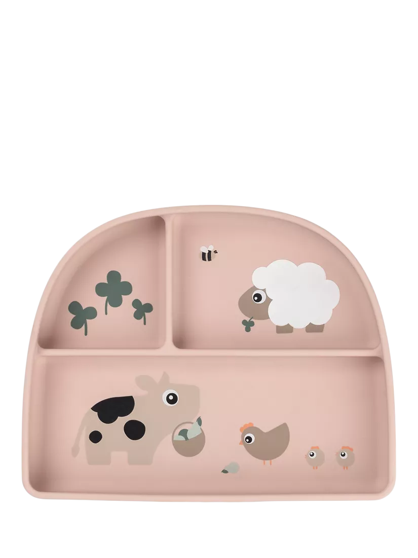 Done By Deer Tiny Farm Stick & Stay Plate, Powder
