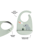 Done By Deer silicone bib green, UK version