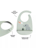 Done By Deer silicone bib green, UK version