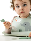 Done By Deer silicone bib green, UK version