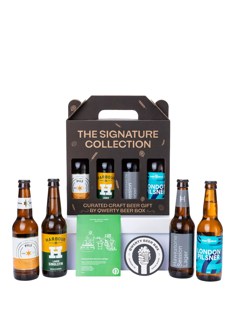 QWERTY Beer Box craft lager gift box 4x330ml, UK version