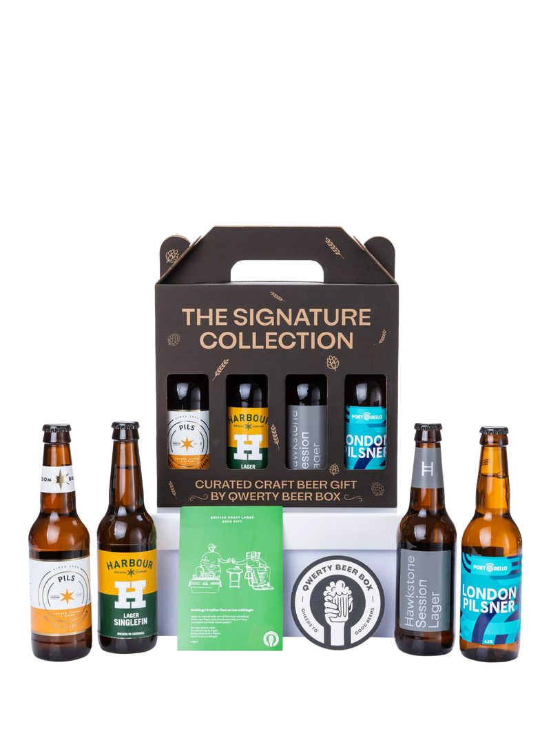 QWERTY Beer Box craft lager gift box 4x330ml, UK version