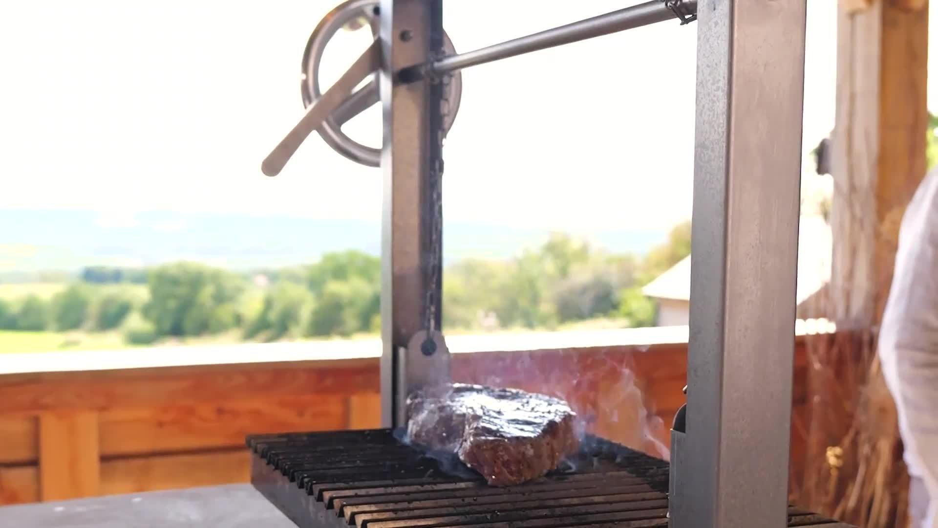 Bertha Asado small stainless steel charcoal grill (British brand)