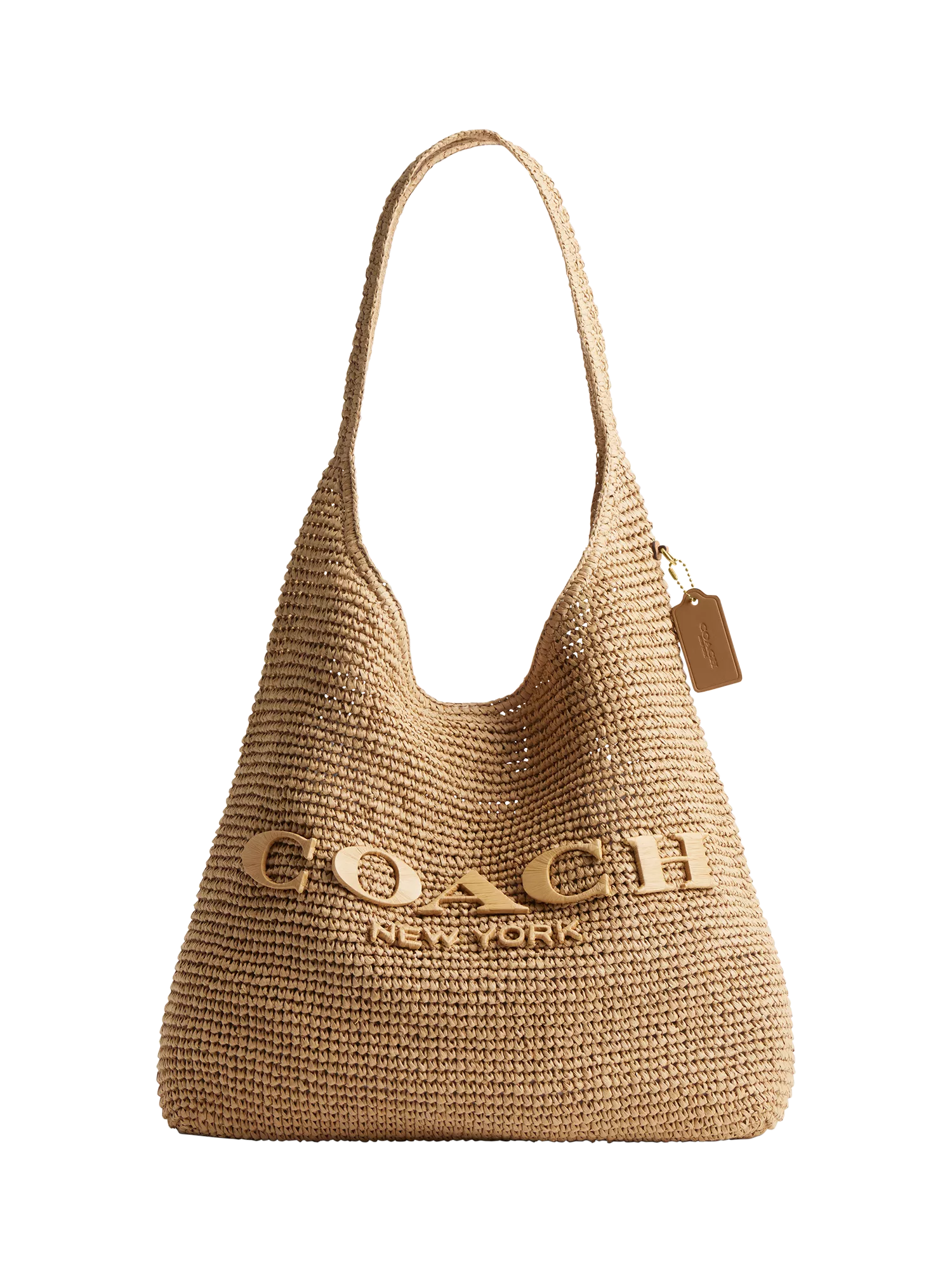 Coach Brooklyn 39 straw hobo bag natural, UK version