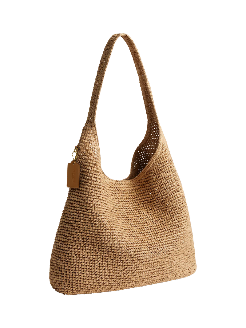 Coach Brooklyn 39 straw hobo bag natural, UK version