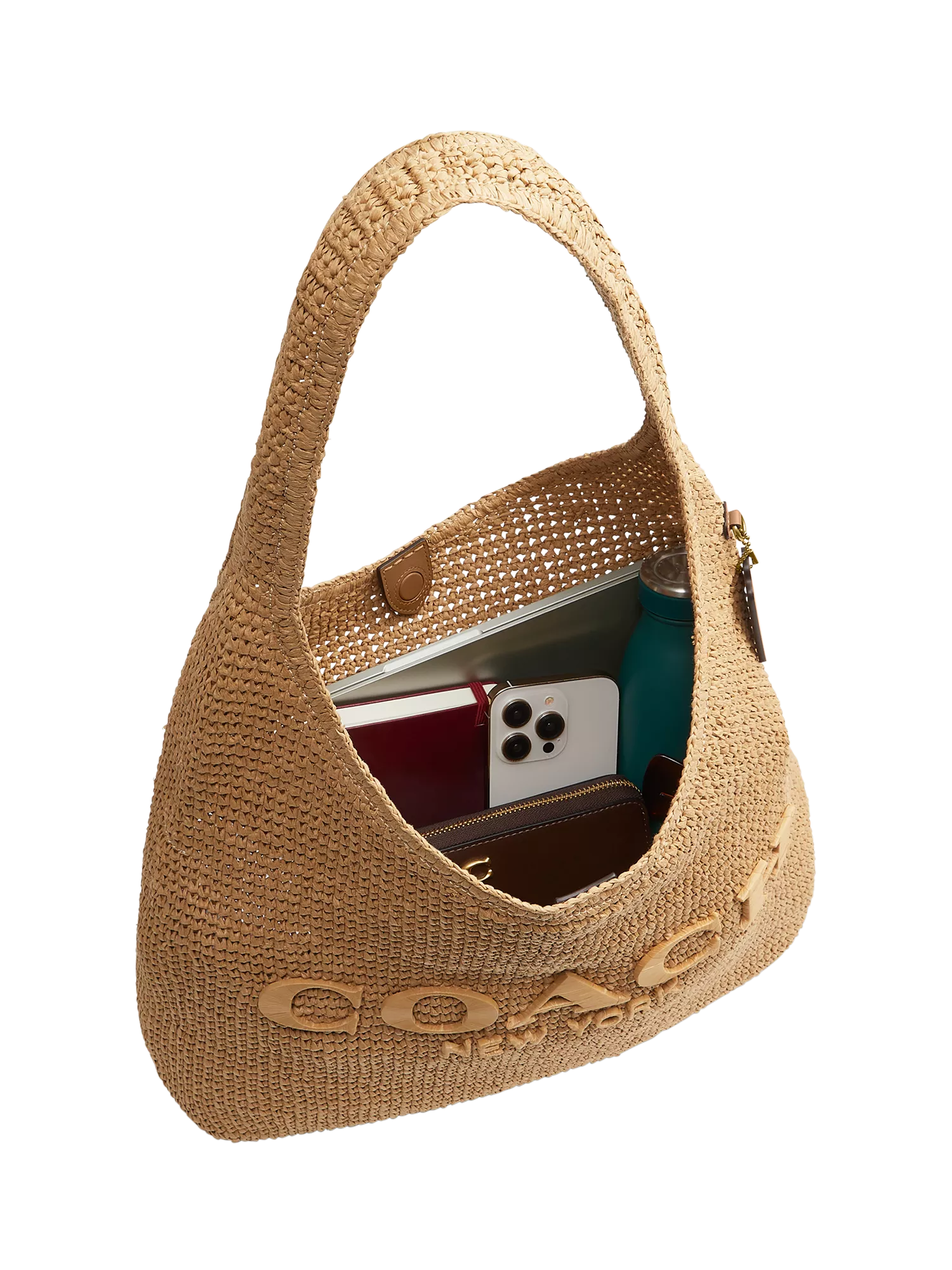 Coach Brooklyn 39 straw hobo bag natural, UK version