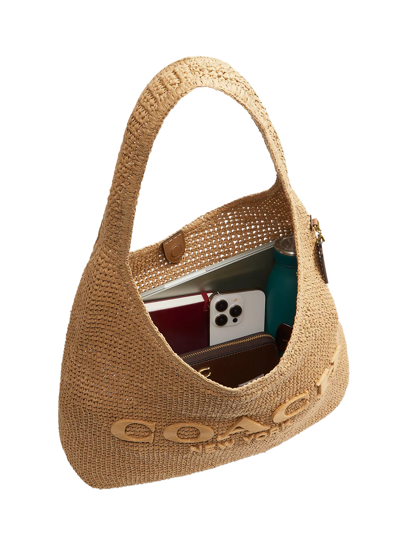 Coach Brooklyn 39 straw hobo bag natural, UK version