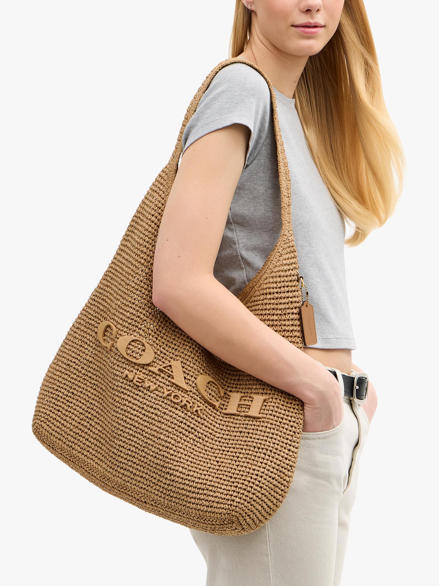 Coach Brooklyn 39 straw hobo bag natural, UK version