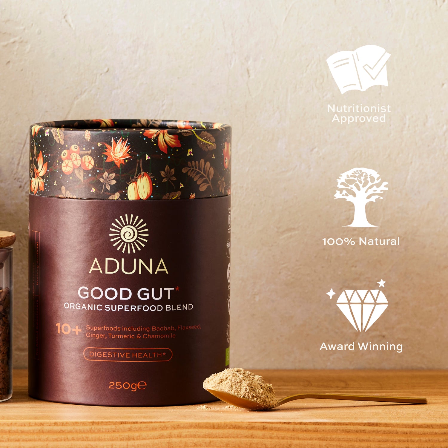 Aduna Good Gut Organic Superfood Blend 250g - British product