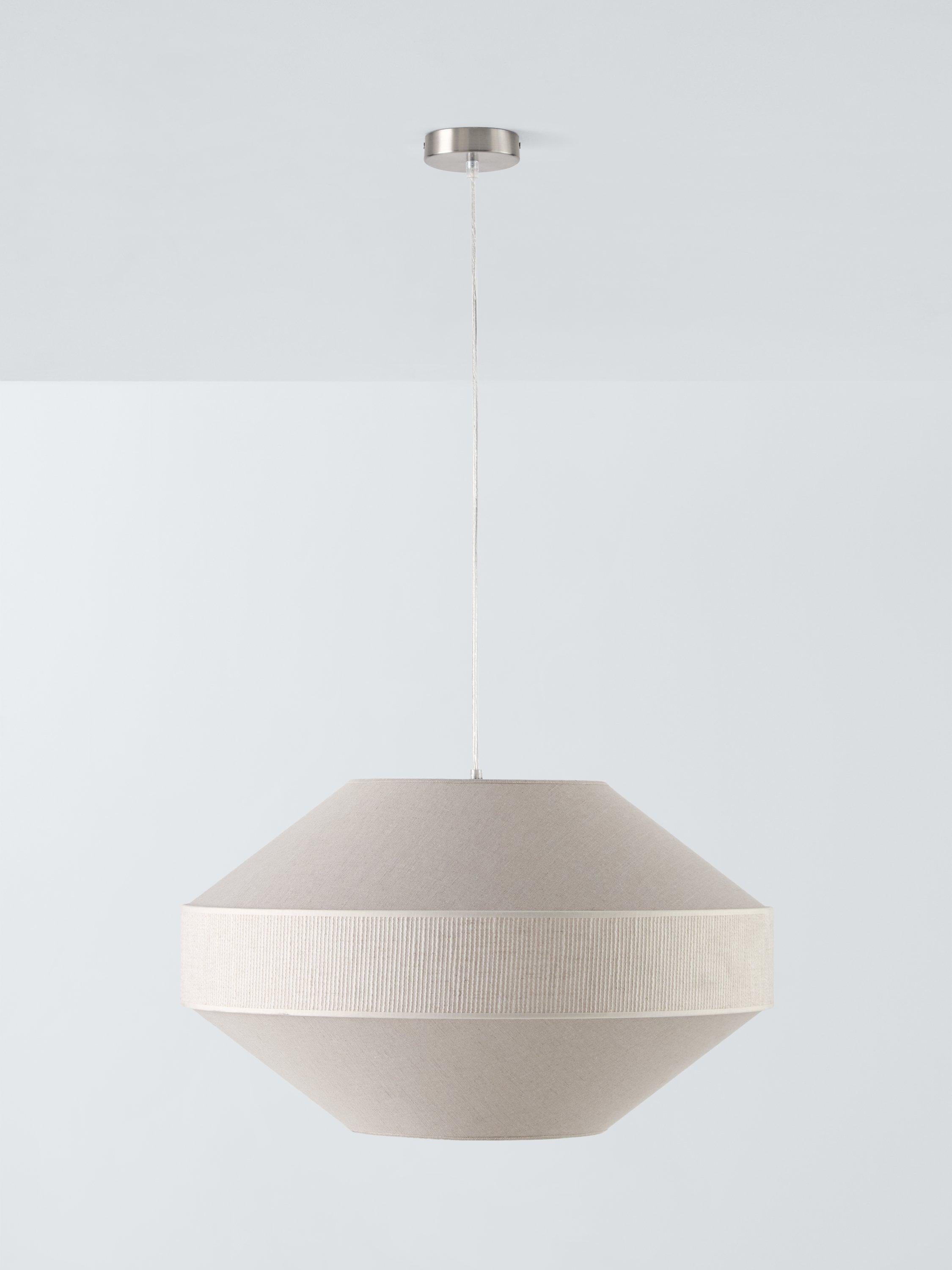 John Lewis Mia pendant light cream fabric shade, imported from the UK