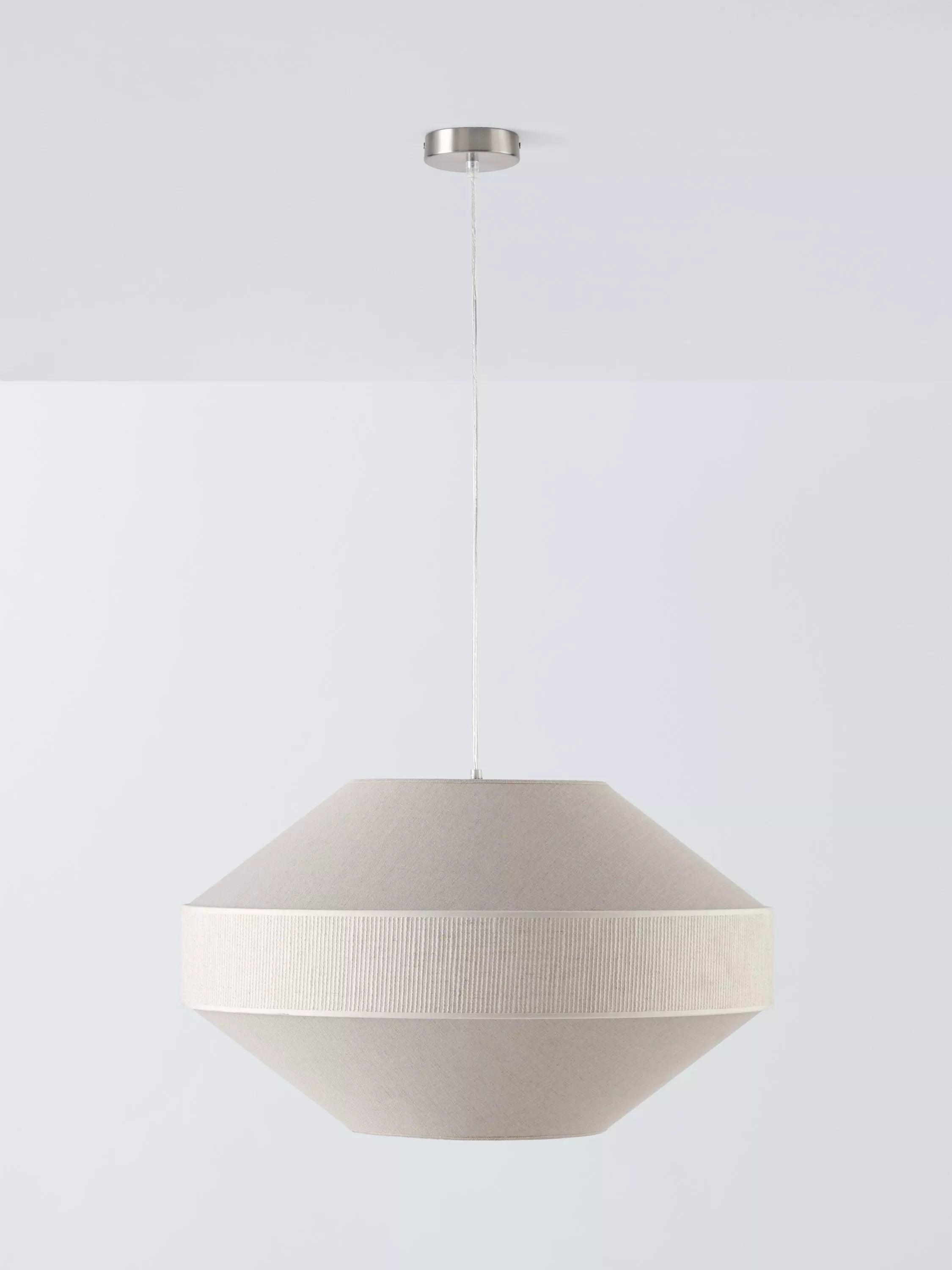 John Lewis Mia pendant light cream fabric shade, imported from the UK