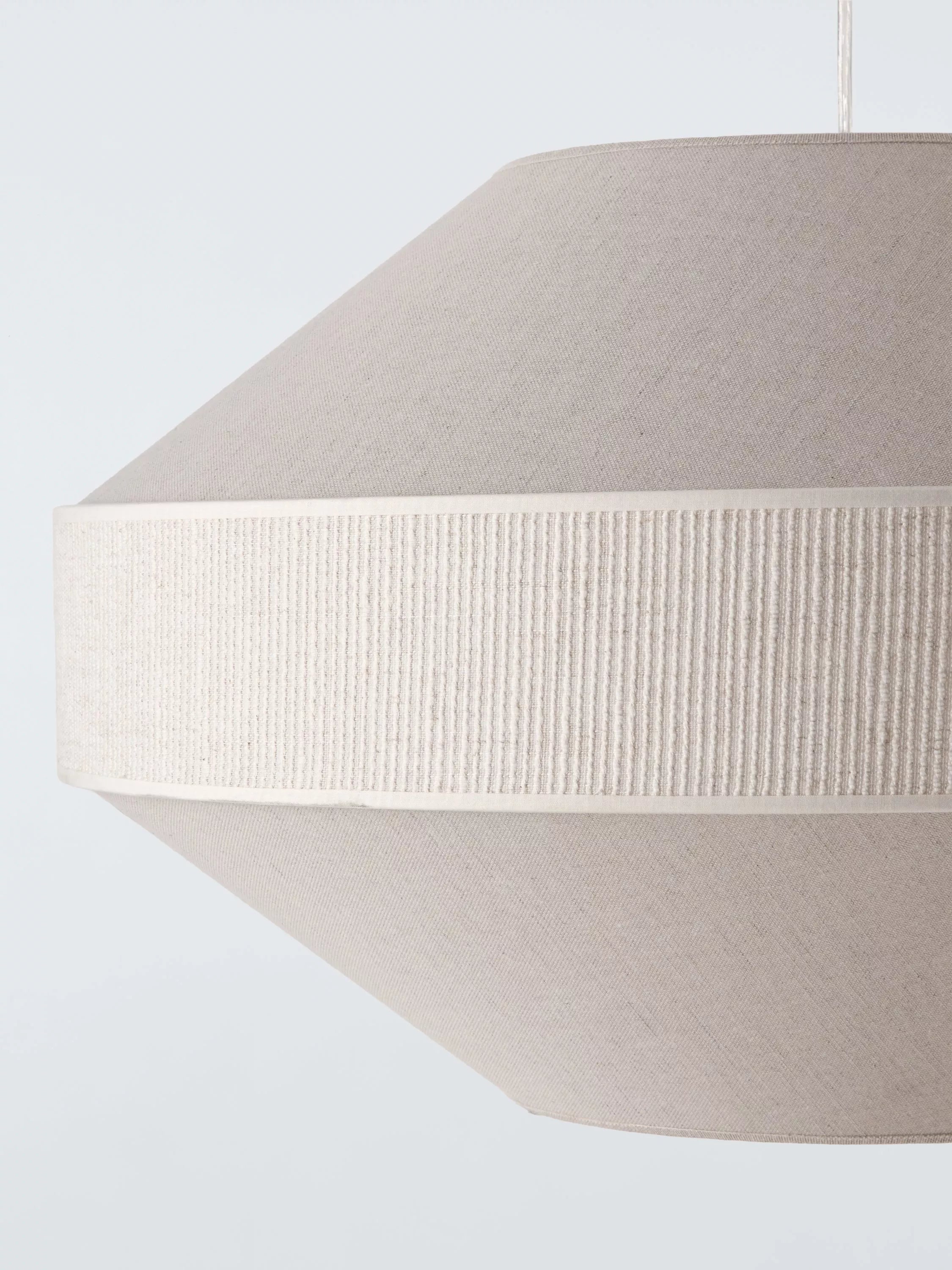 John Lewis Mia pendant light cream fabric shade, imported from the UK