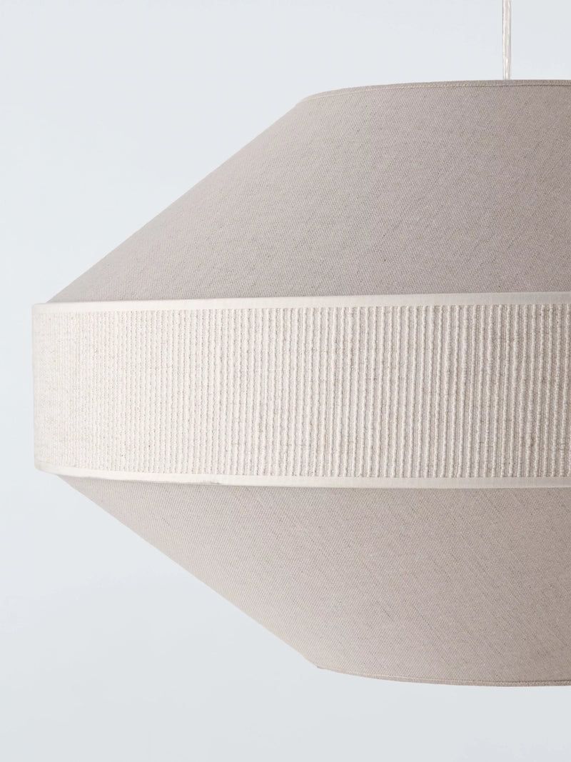 John Lewis Mia pendant light cream fabric shade, imported from the UK