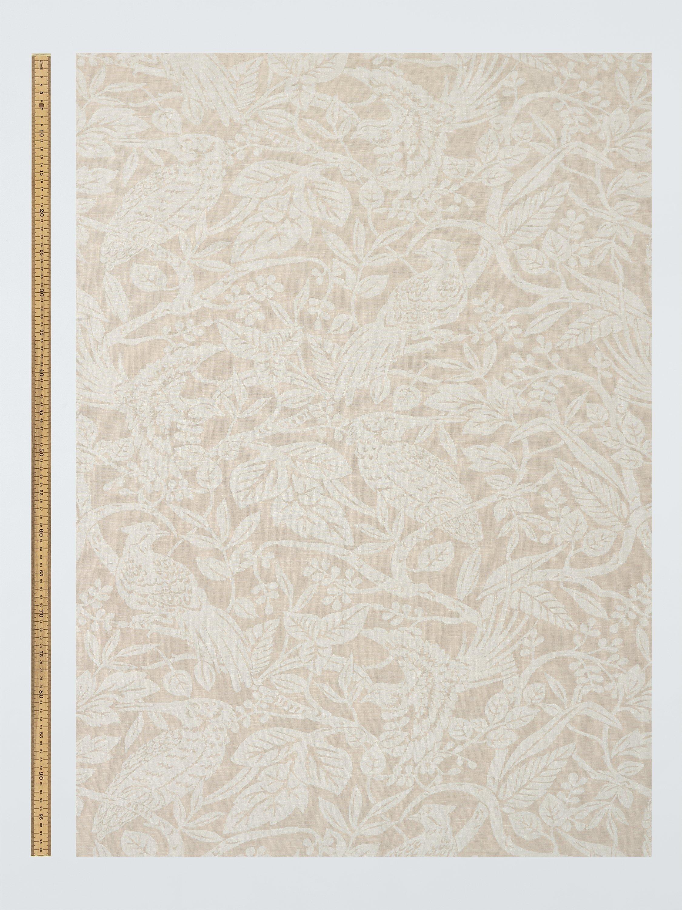 John Lewis linen floral furnishing fabric natural 140cm - British product