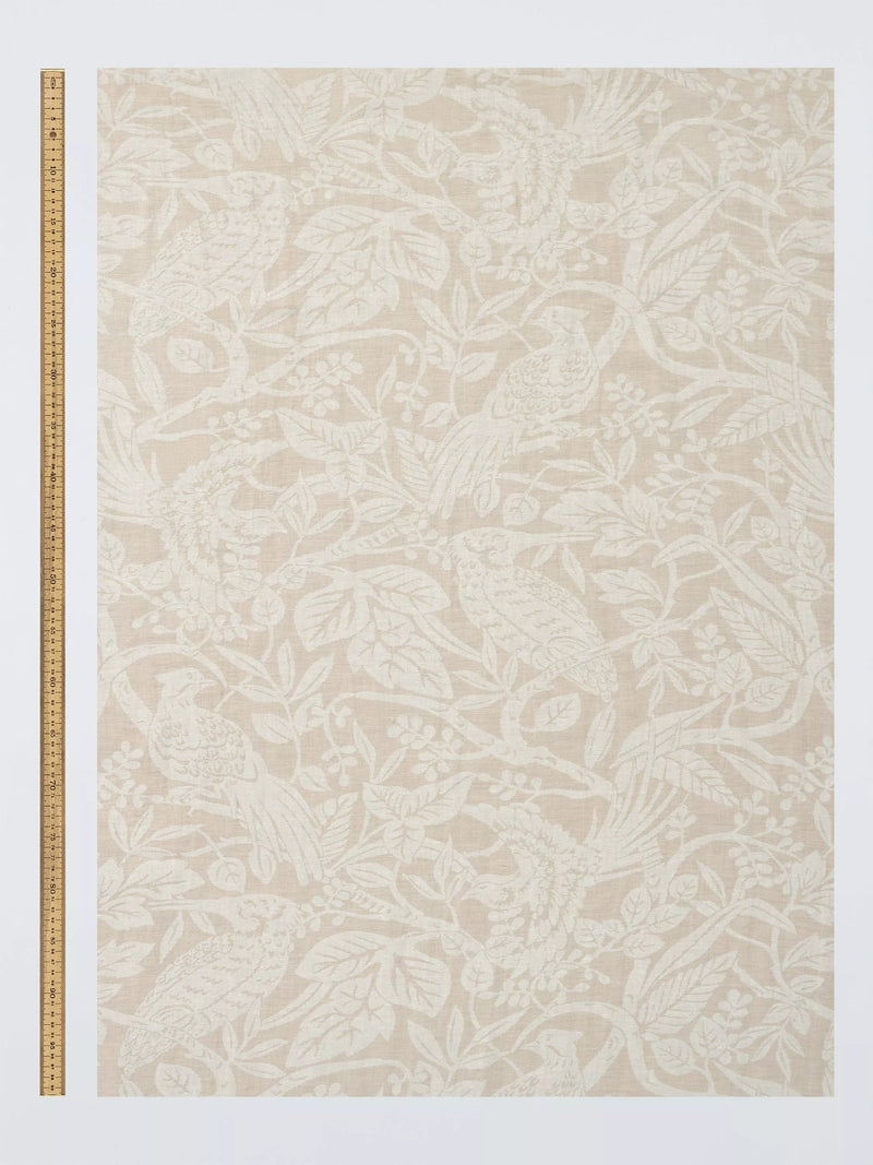John Lewis linen floral furnishing fabric natural 140cm - British product