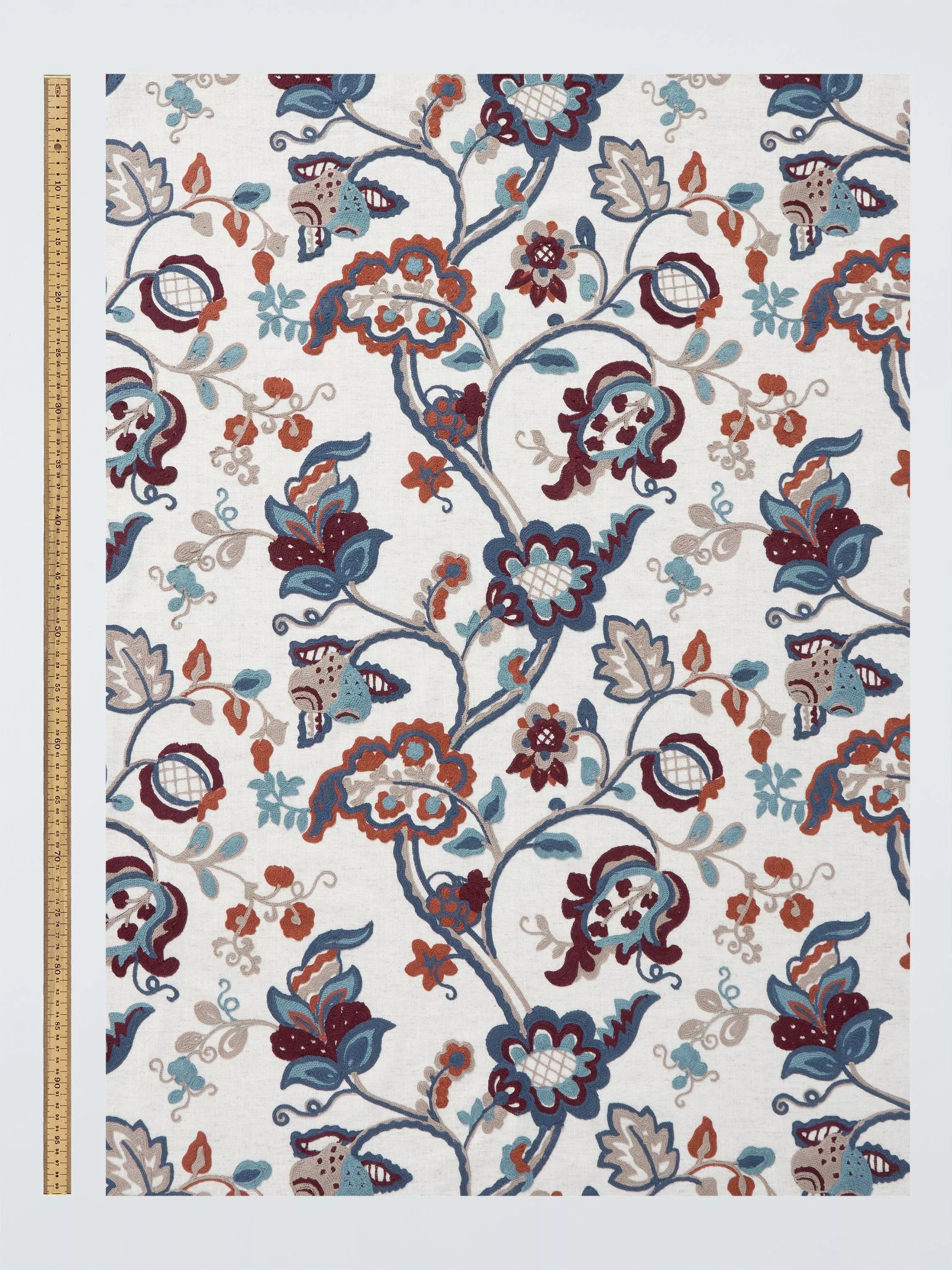 John Lewis Inaya crewel embroidered furnishing fabric multi - British product