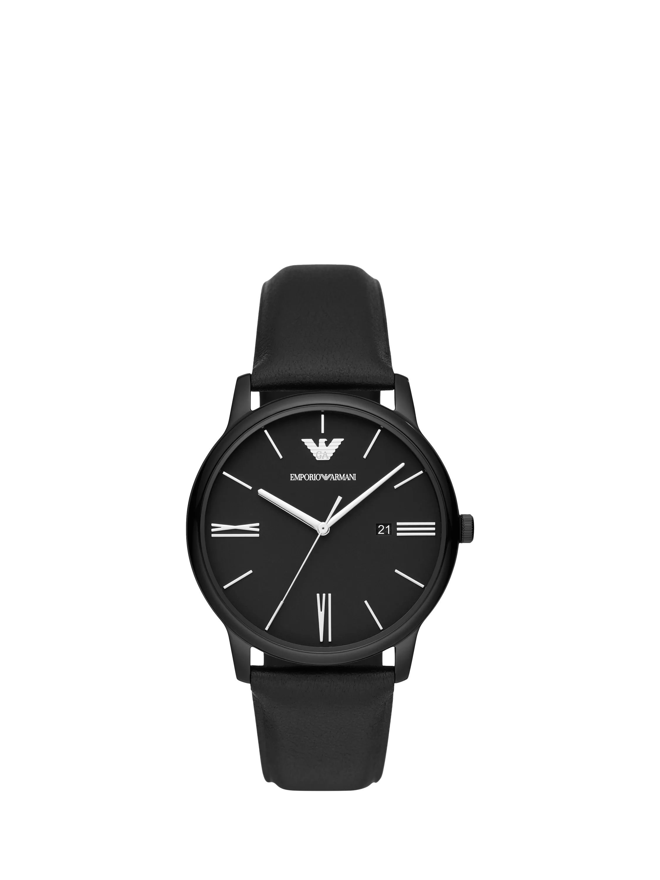 Emporio Armani men's matte dial leather strap watch AR11573, imported from the UK