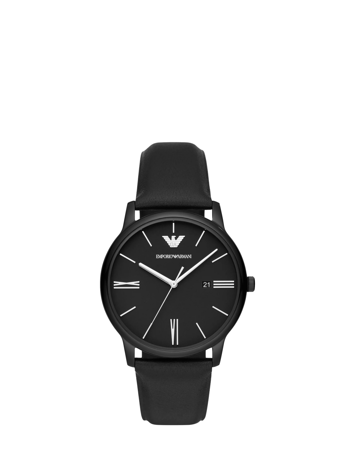 Emporio Armani men's matte dial leather strap watch AR11573, imported from the UK