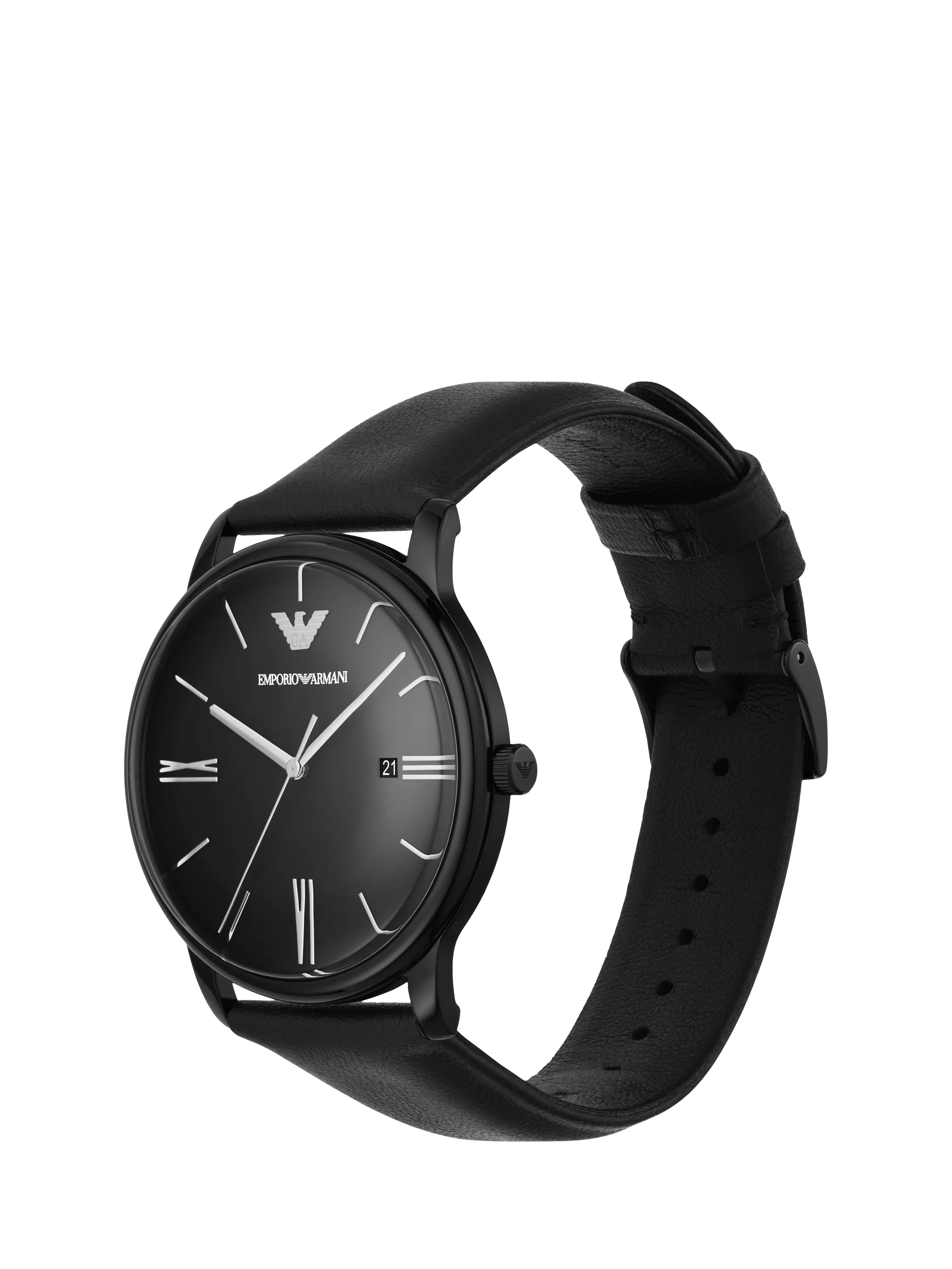 Emporio Armani men's matte dial leather strap watch AR11573, imported from the UK