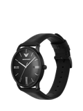 Emporio Armani men's matte dial leather strap watch AR11573, imported from the UK