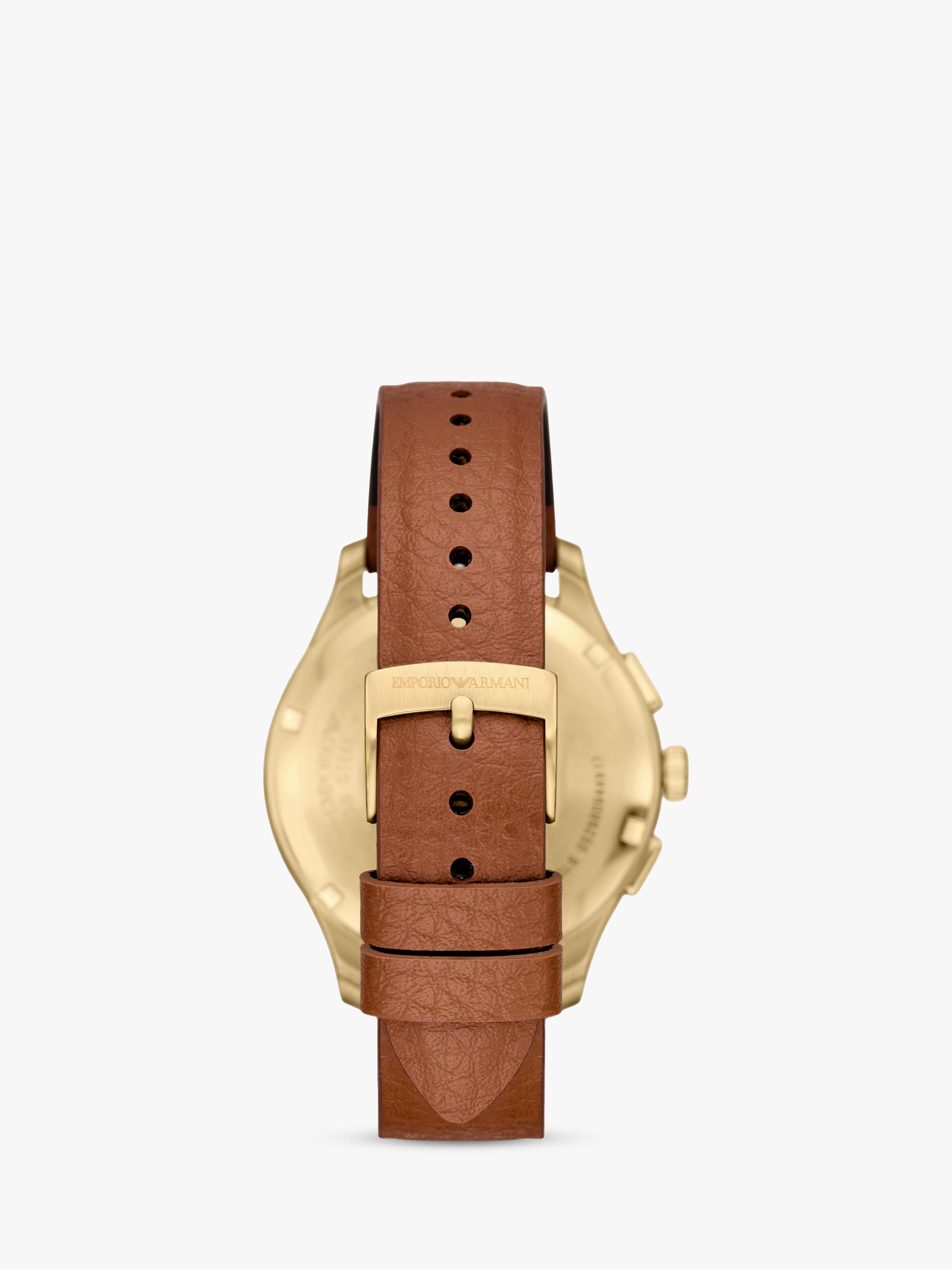 Emporio Armani AR11714 men's watch with leather strap, imported from the UK