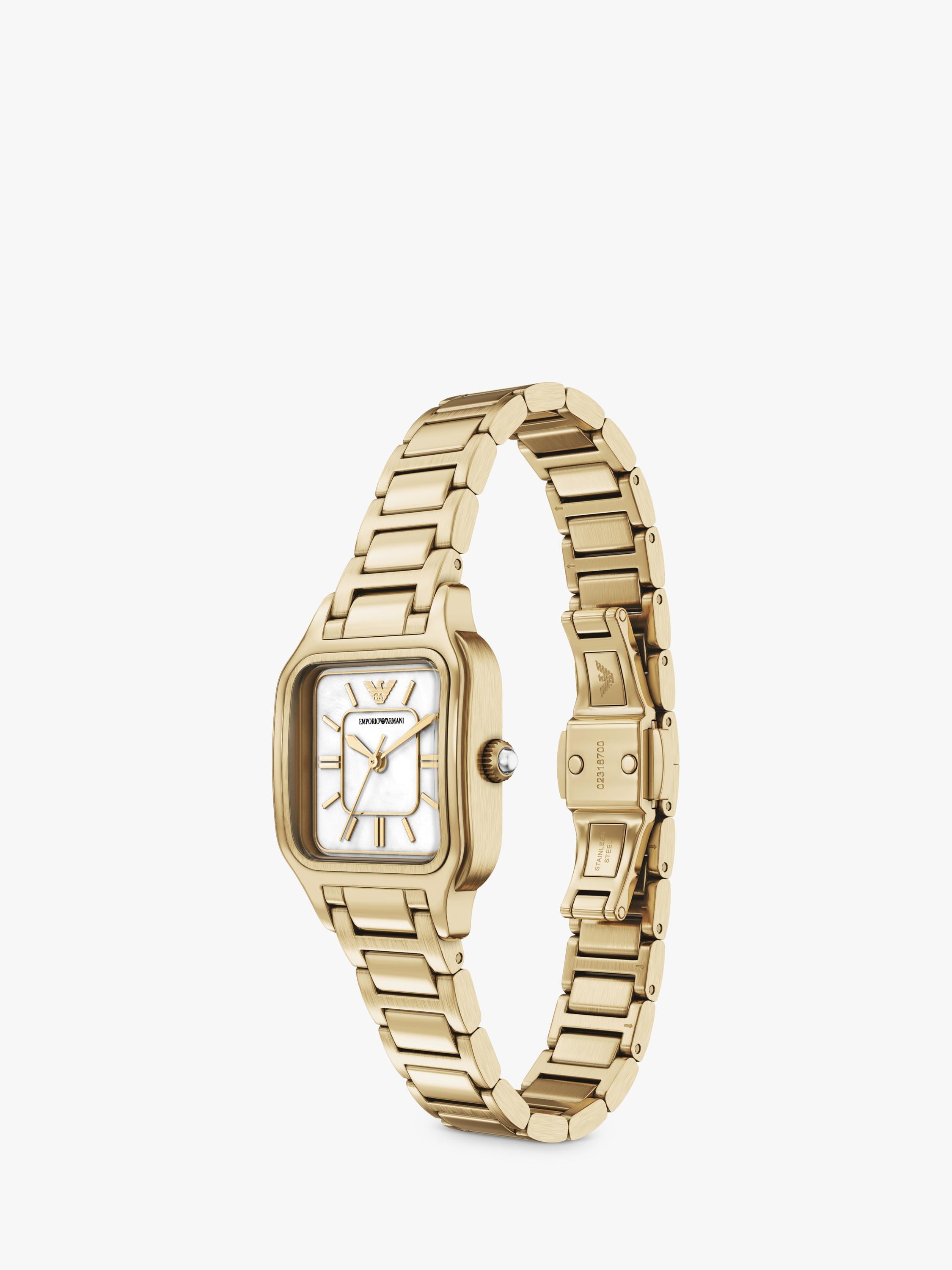 Emporio Armani mother-of-pearl dial watch gold bracelet, imported from the UK