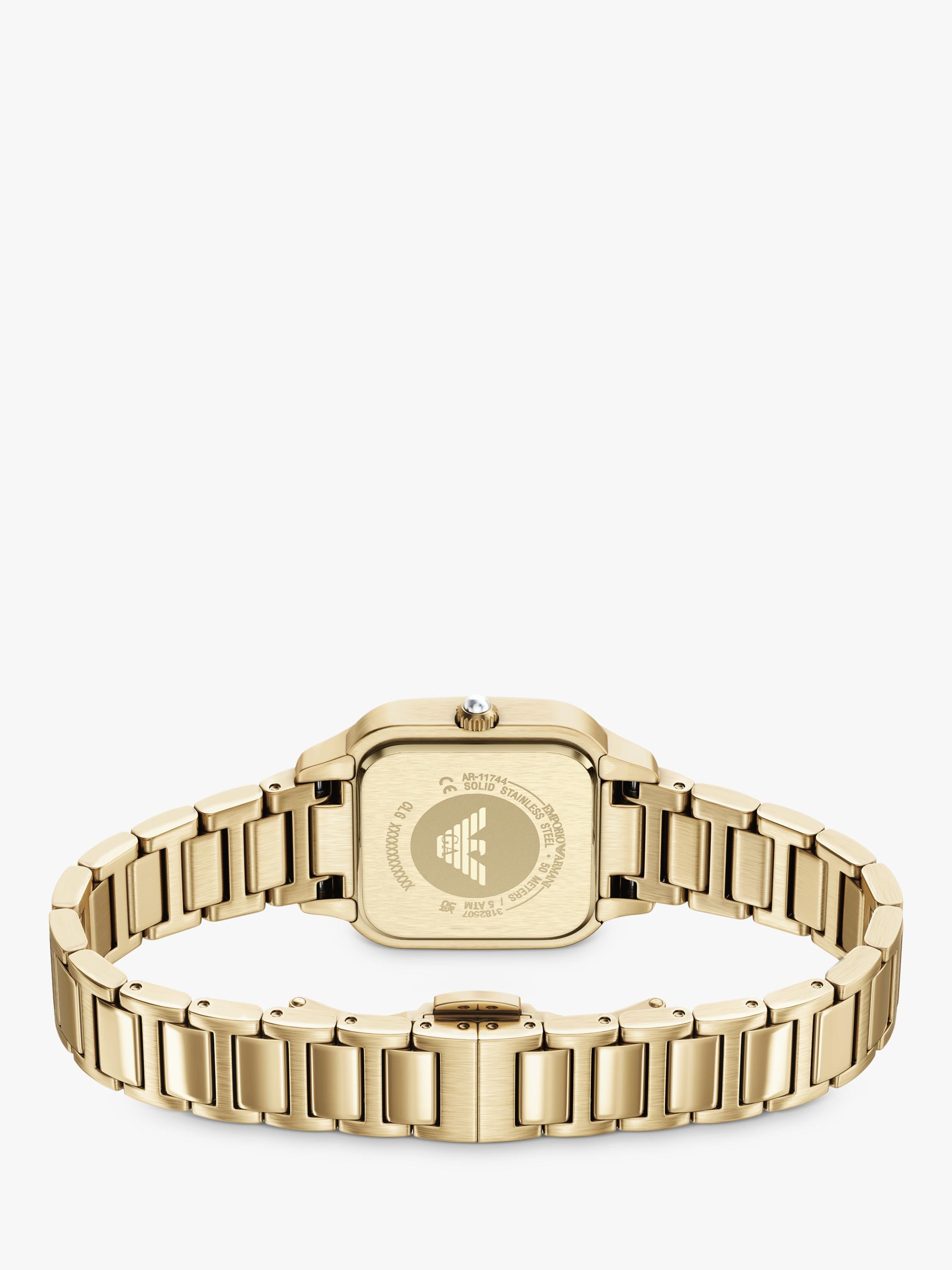 Emporio Armani mother-of-pearl dial watch gold bracelet, imported from the UK
