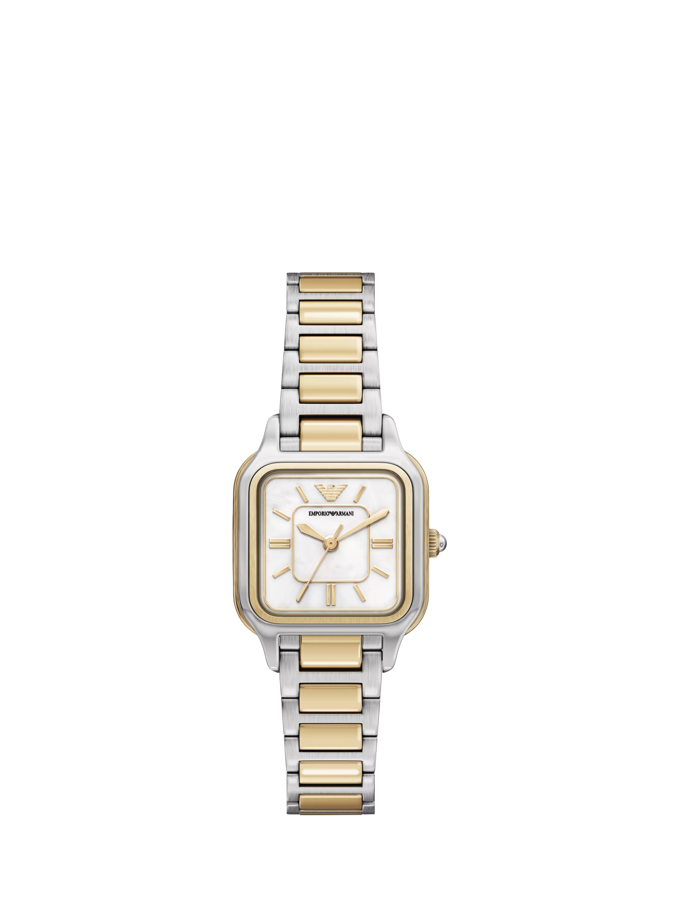 Emporio Armani mother of pearl dial two-tone watch UK version