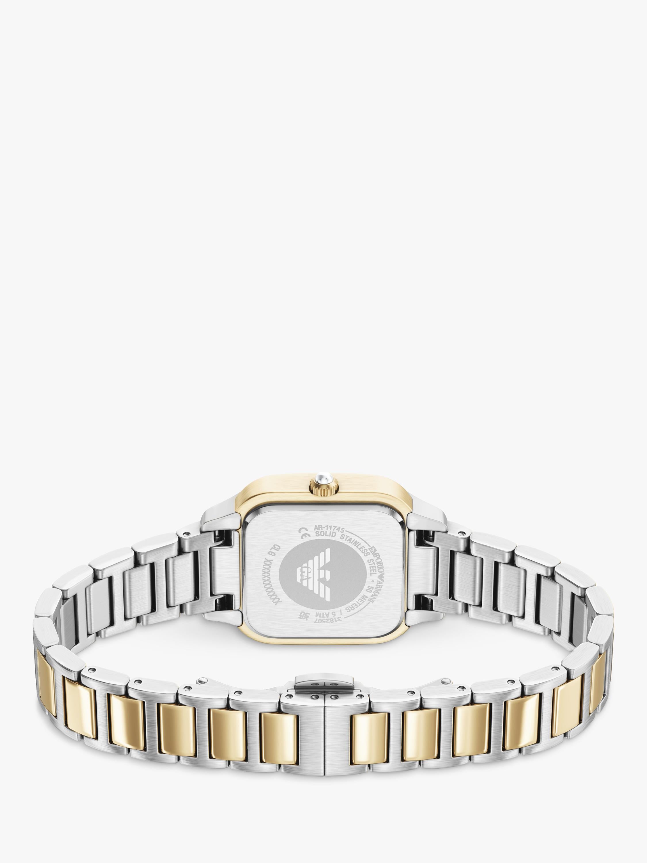 Emporio Armani mother of pearl dial two-tone watch UK version
