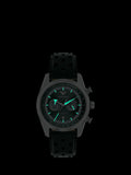 Emporio Armani men's chronograph watch green leather strap, imported from the UK