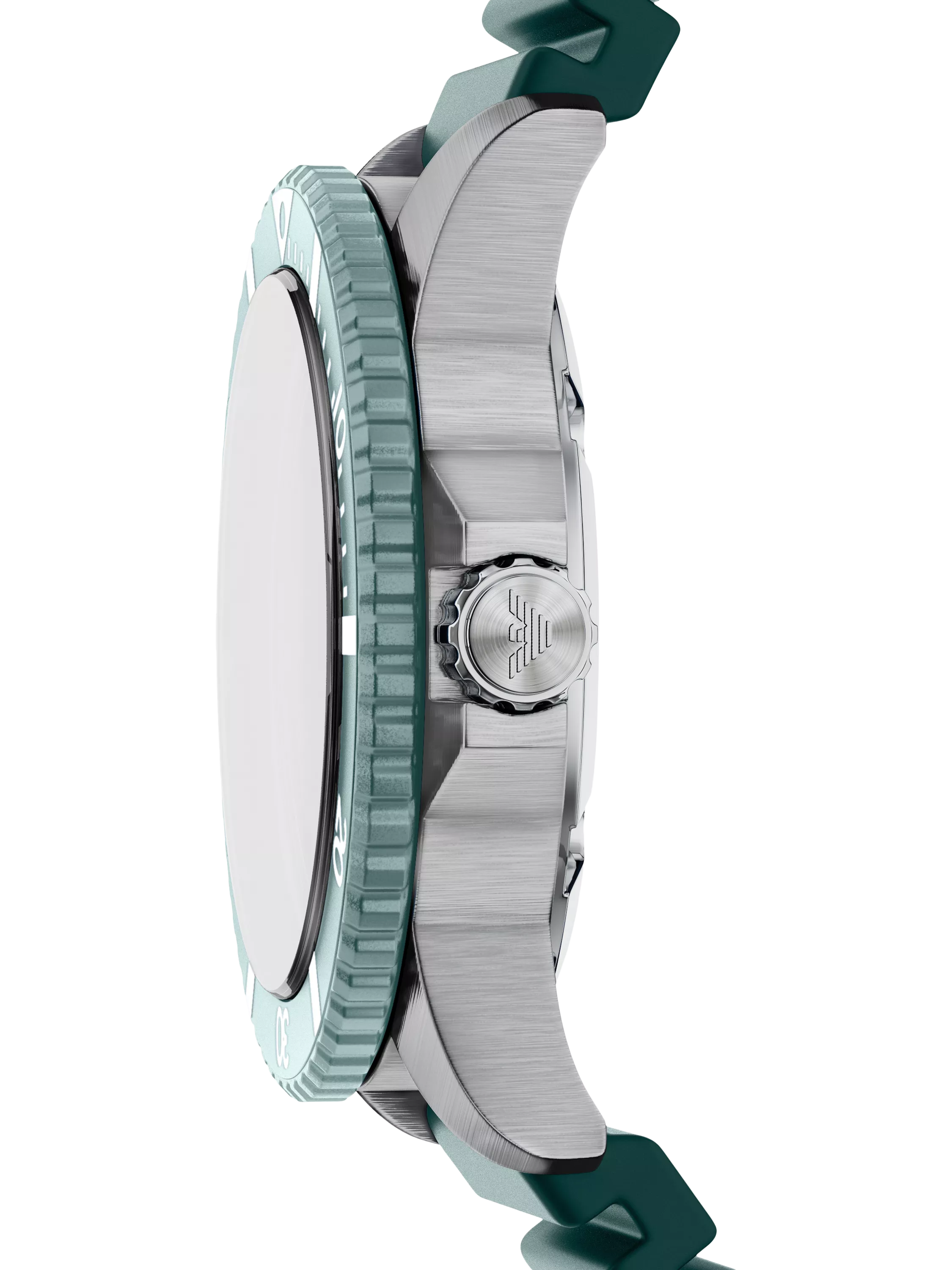 Emporio Armani World Explorer solar watch green silicone strap 42mm, imported from the UK