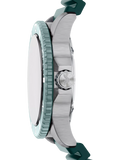 Emporio Armani World Explorer solar watch green silicone strap 42mm, imported from the UK
