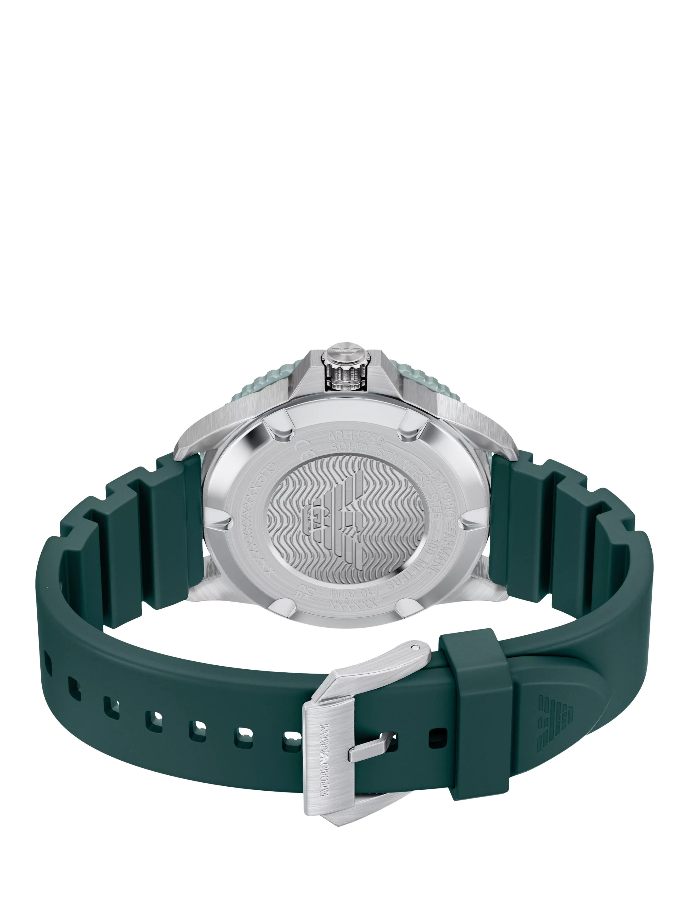 Emporio Armani World Explorer solar watch green silicone strap 42mm, imported from the UK