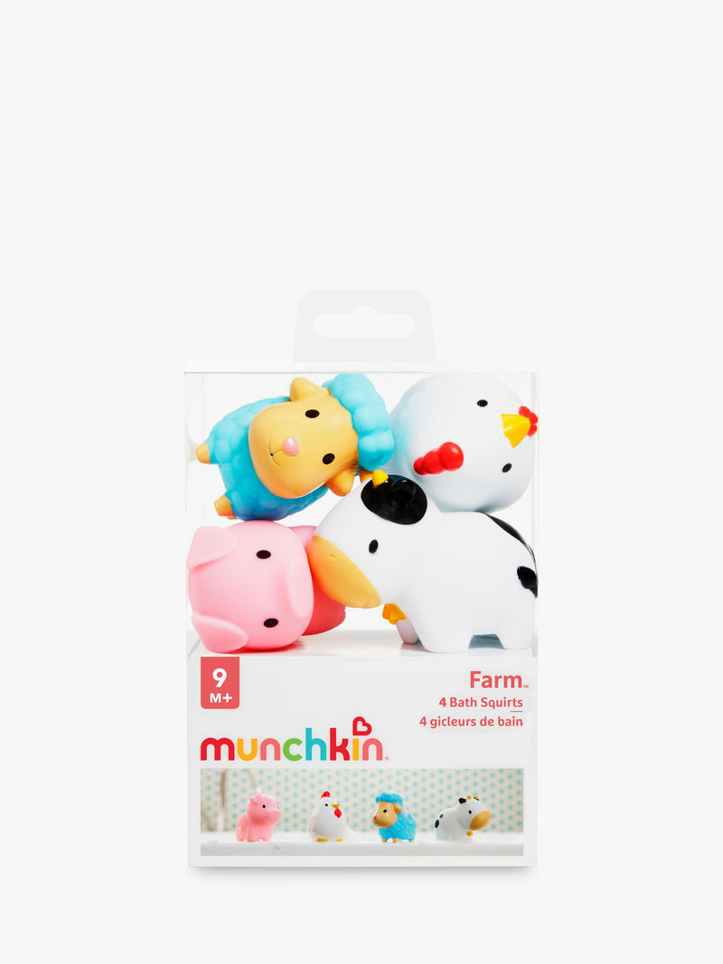 Munchkin Barn Friends bath squirters pack of 4, imported from the UK