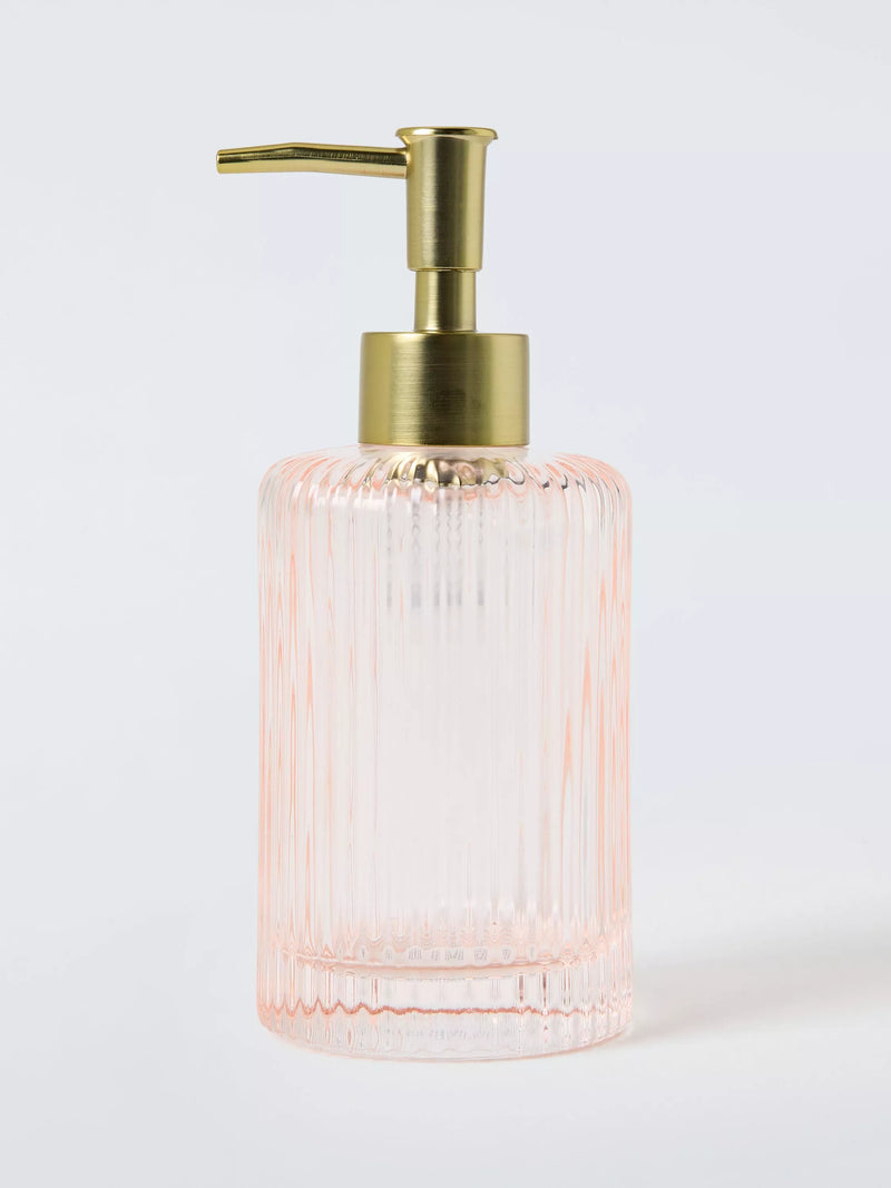 John Lewis fluted glass soap dispenser 270ml blush, UK version