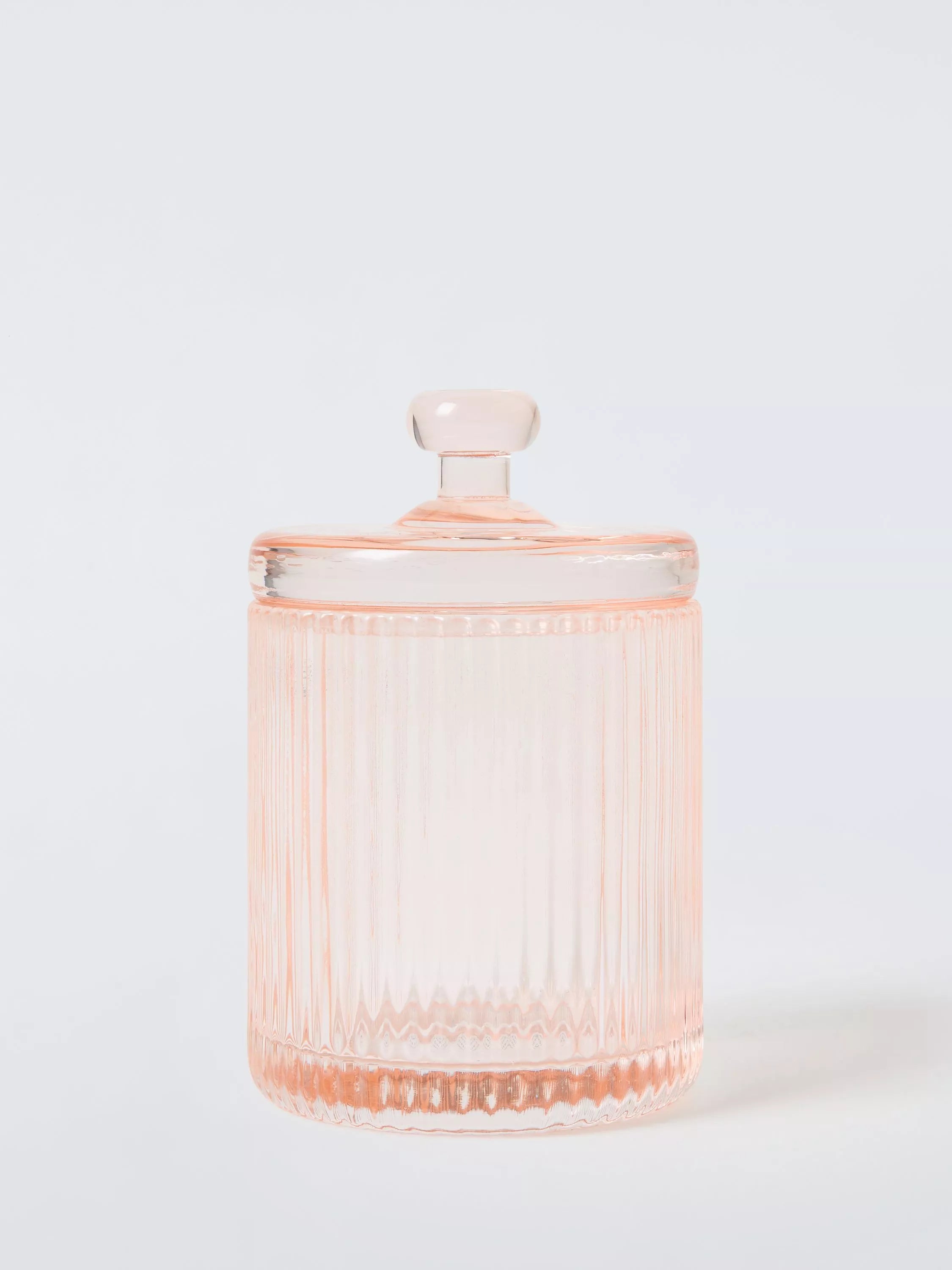John Lewis blush fluted glass canister (British brand)