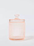 John Lewis blush fluted glass canister (British brand)