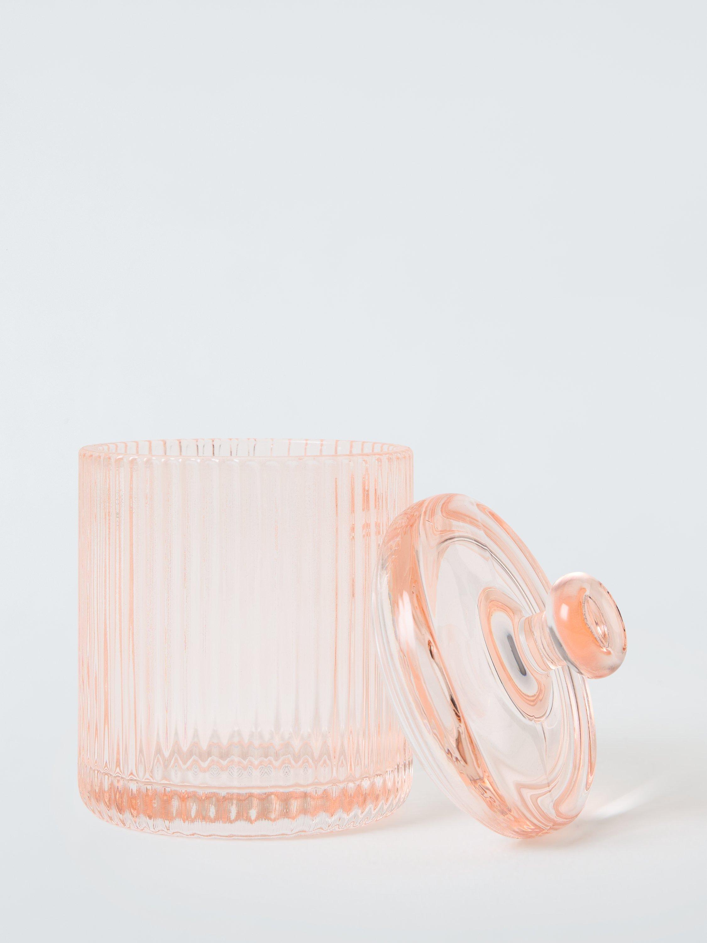 John Lewis blush fluted glass canister (British brand)