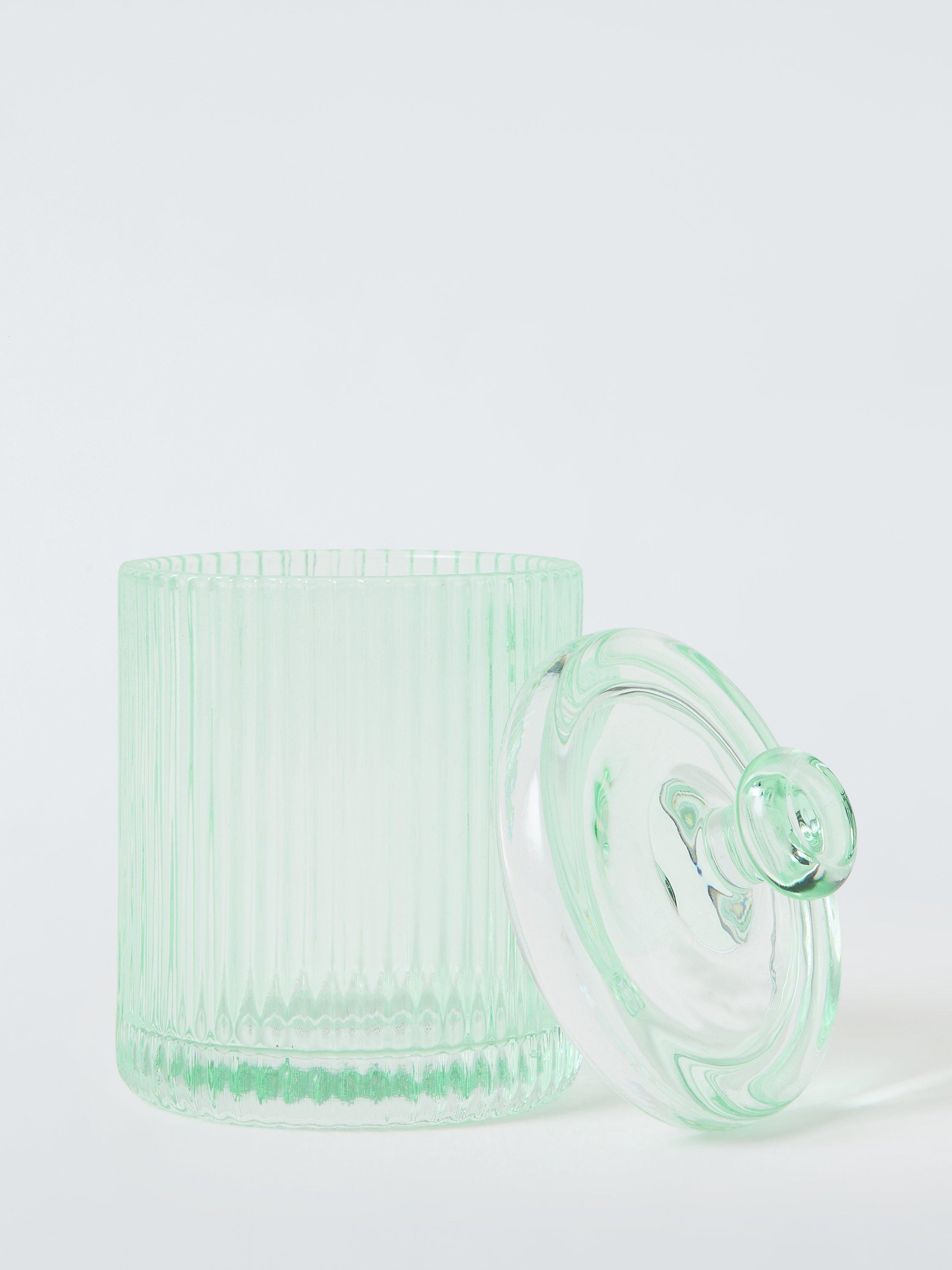 John Lewis fluted glass lidded canister willow 395 ml (British brand)