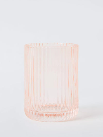 John Lewis John Lewis Fluted Glass Bathroom Tumbler, Blush- Buy online at McGrocer