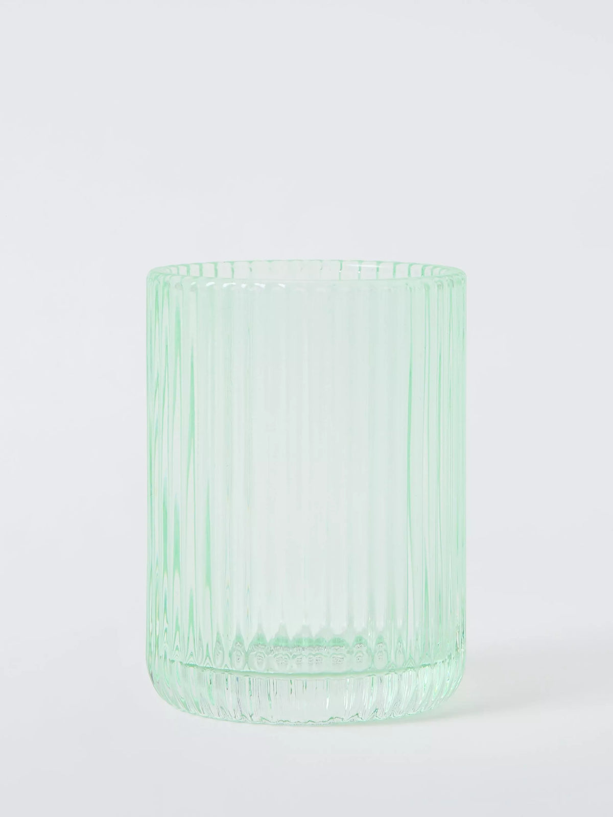 John Lewis fluted glass bathroom tumbler Willow pale green - British product