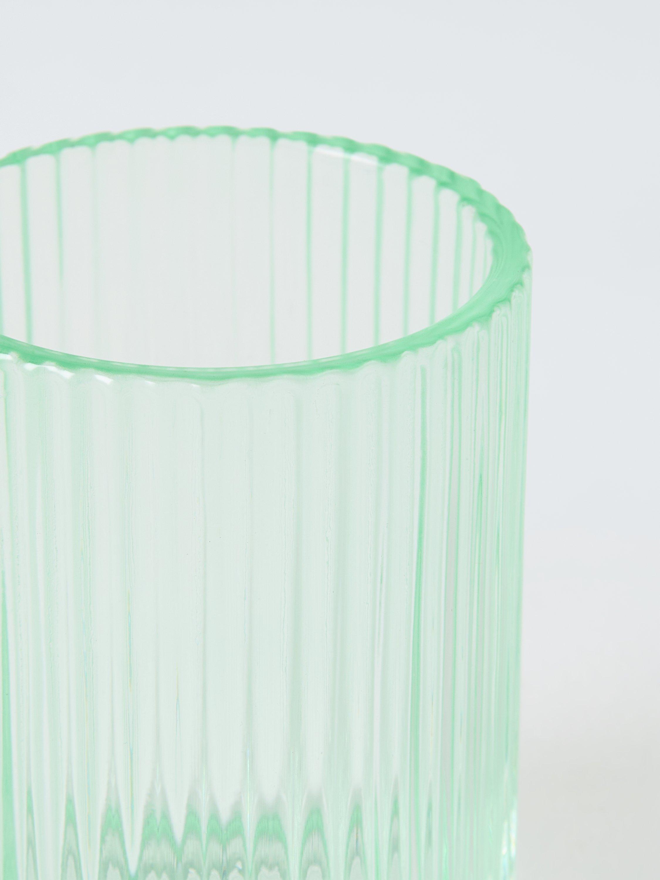 John Lewis fluted glass bathroom tumbler Willow pale green - British product