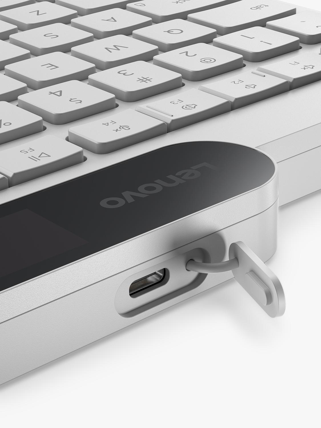 Lenovo self-charging wireless keyboard white (British brand)