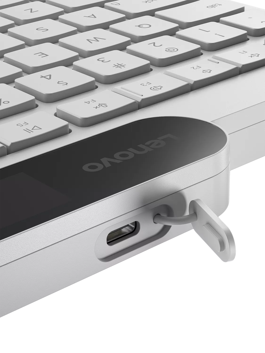 Lenovo self-charging wireless keyboard white (British brand)