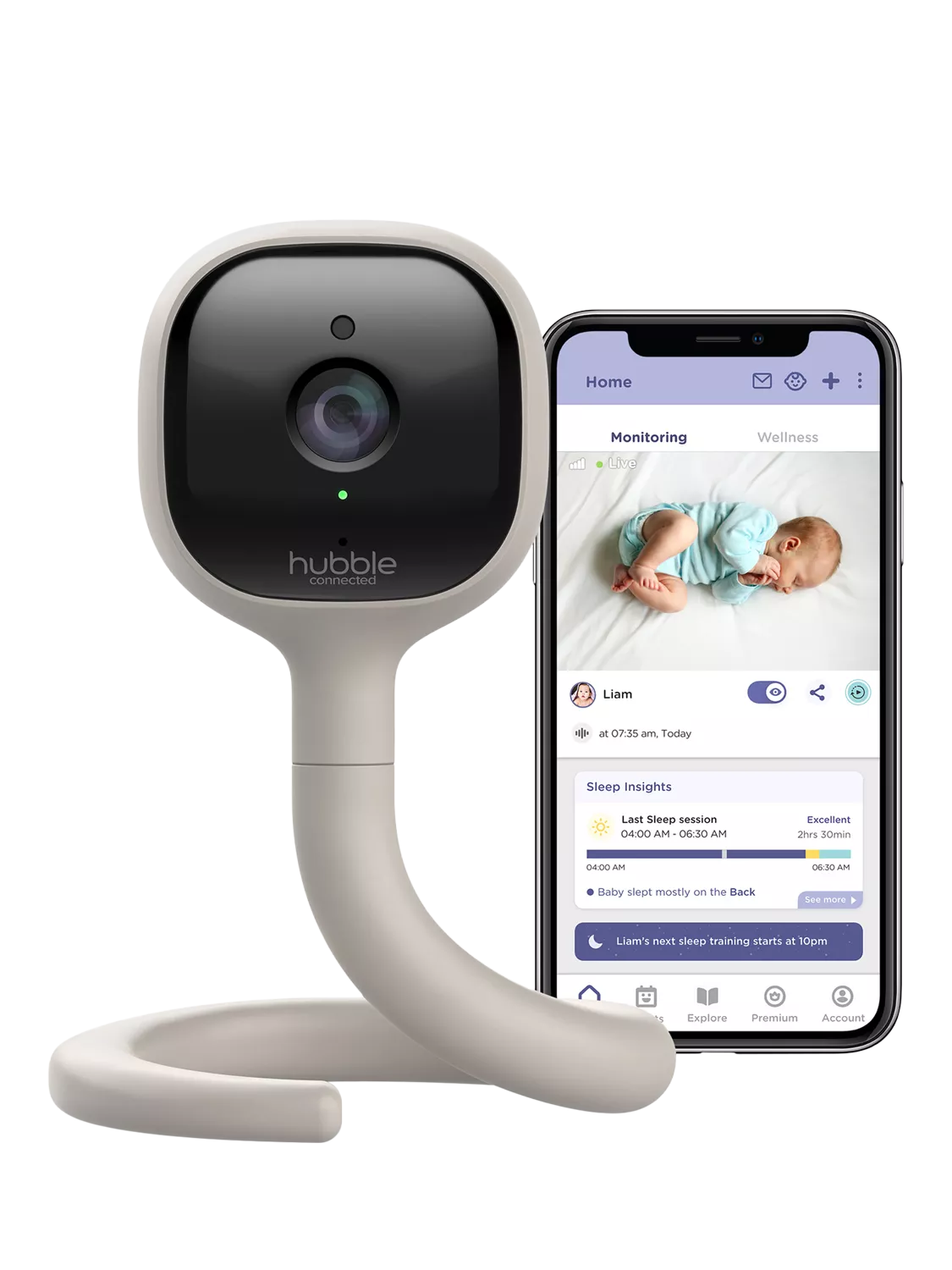Hubble Connect Go smart video baby monitor with 2K night vision - British product