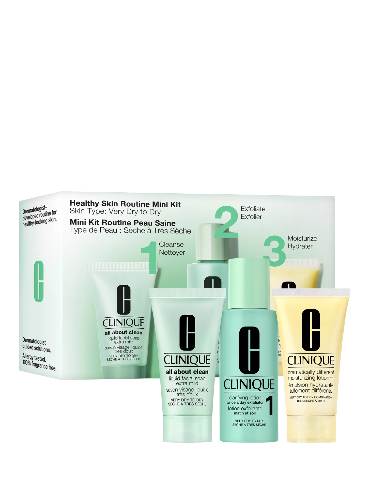 Clinique 3-Step skincare gift set for dry skin, UK version