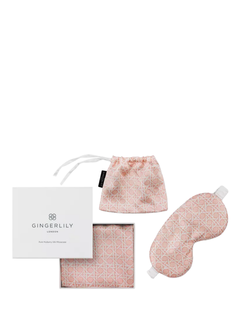Gingerlily Rattan Silk Eye Mask and Standard Pillowcase Set
